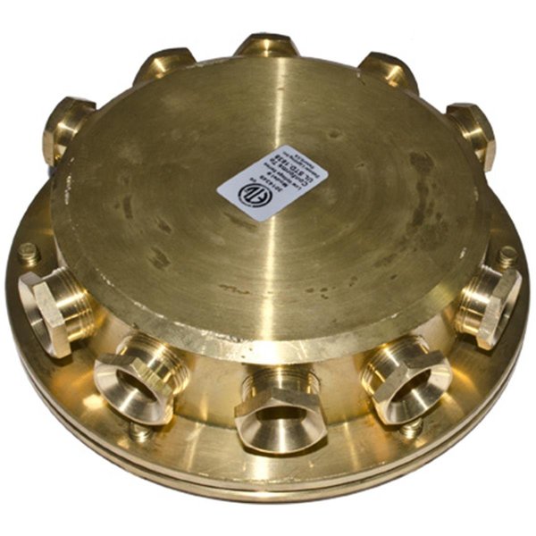 Dabmar Lighting 10Ways Underwater Junction Box, Brass - 1.58 x 5.50 x 5.50 in. DA85478